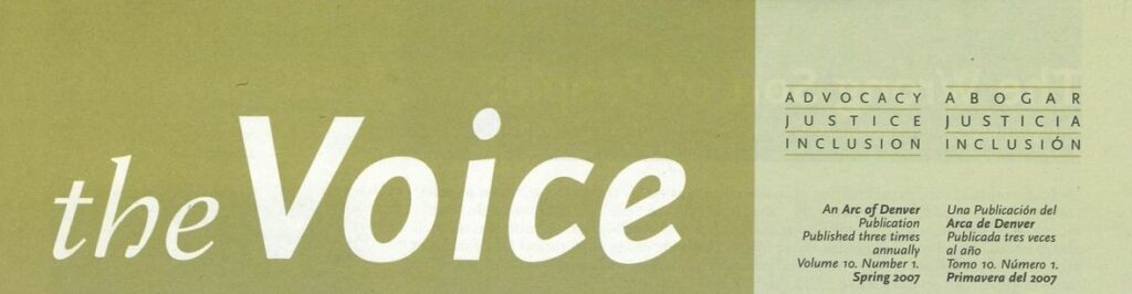 The header from AdvocacyDenver's print newsletter, The Voice.